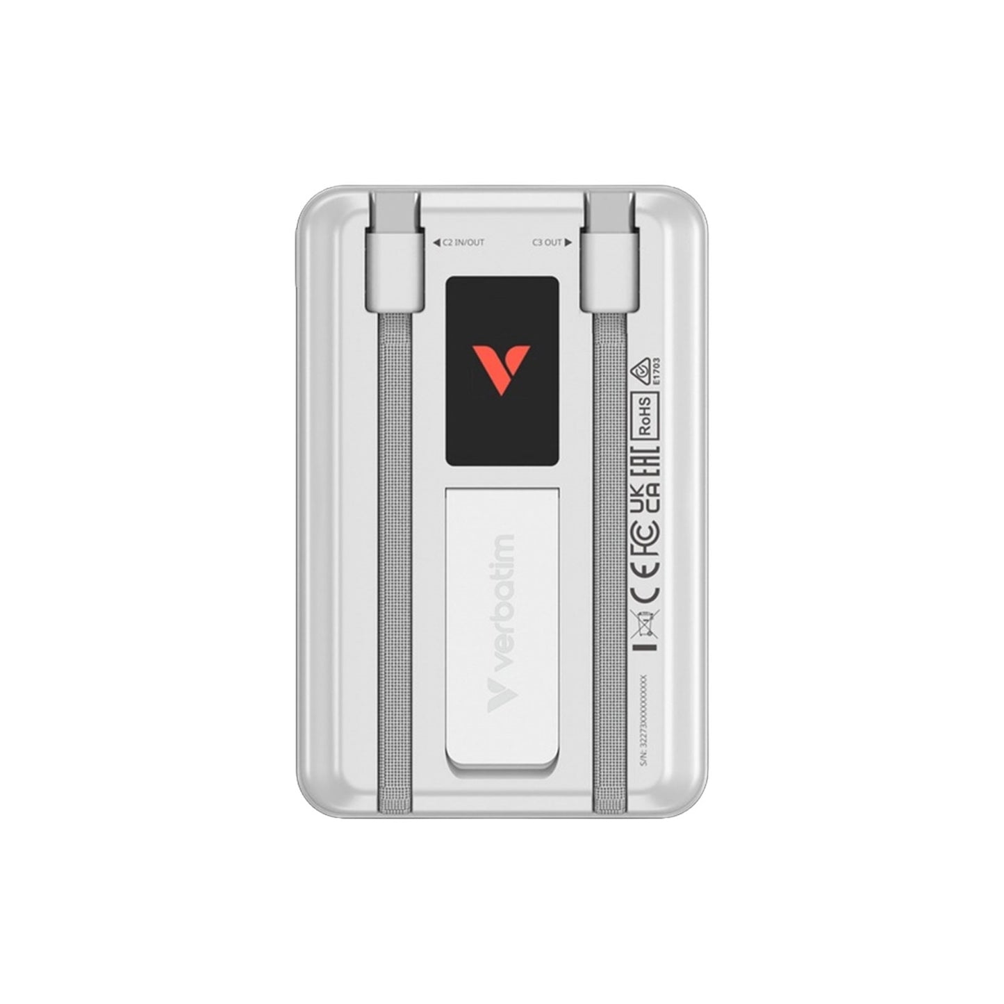 Verbatim (32273) Charge'n'Go 2C & Display MagSafe Power Bank 10000 mAh Silver