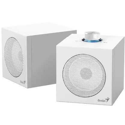 Genius SP-HF300U USB Audio Speakers, 4W, USB-A & USB-C Connectivity, White