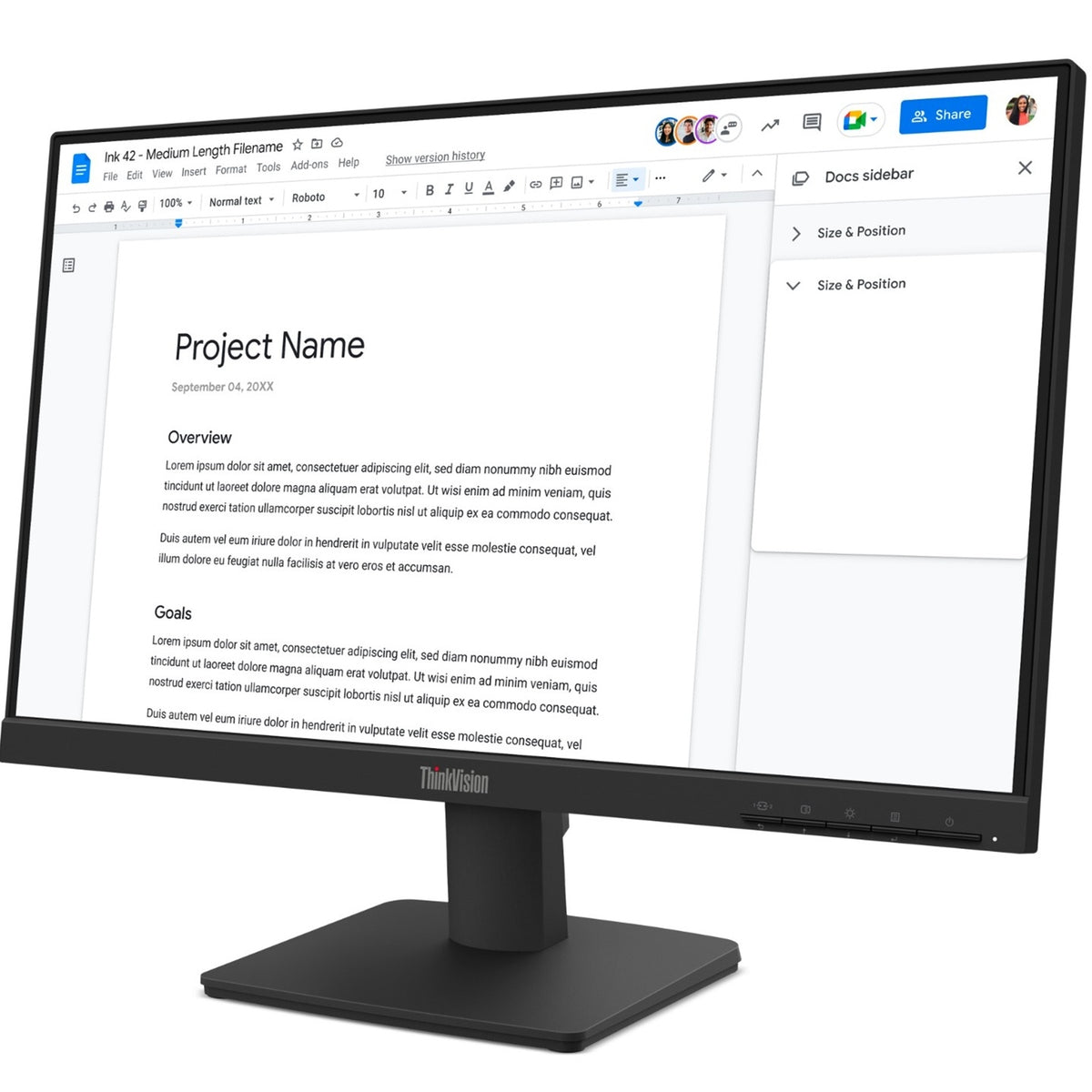 Lenovo ThinkVision S22-4E 22 Inch FHD WLED Monitor, 100Hz, 4ms, Tilt Adjustable