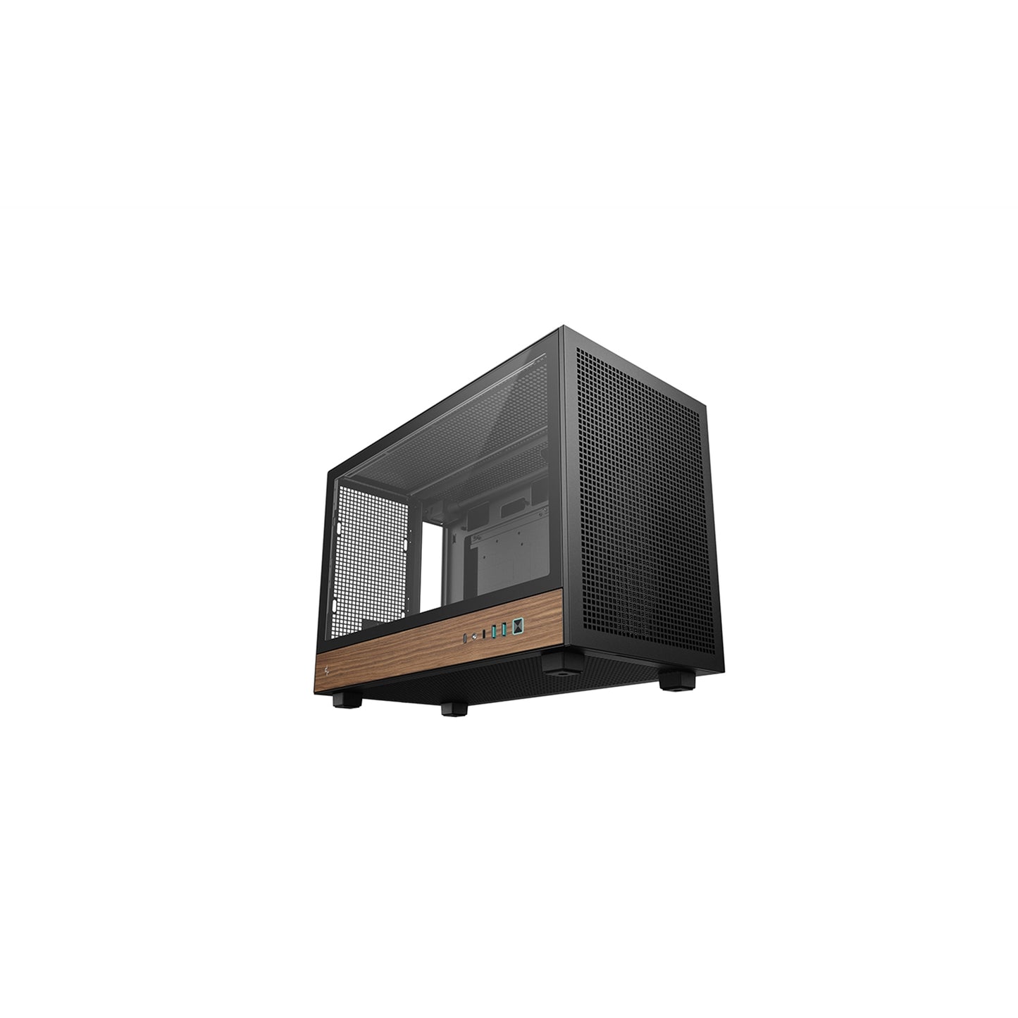 DeepCool CH260 Micro-ATX Mini Tower Gaming PC Case - Wood, Tempered Glass, Black