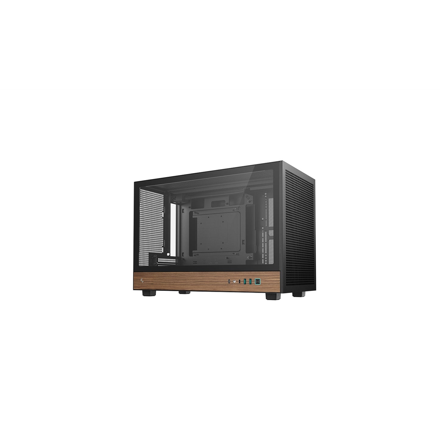DeepCool CH260 Micro-ATX Mini Tower Gaming PC Case - Wood, Tempered Glass, Black