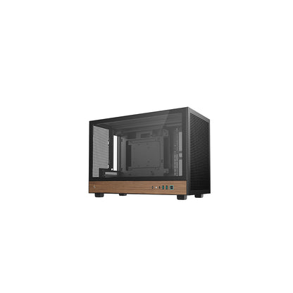 DeepCool CH260 Micro-ATX Mini Tower Gaming PC Case - Wood, Tempered Glass, Black