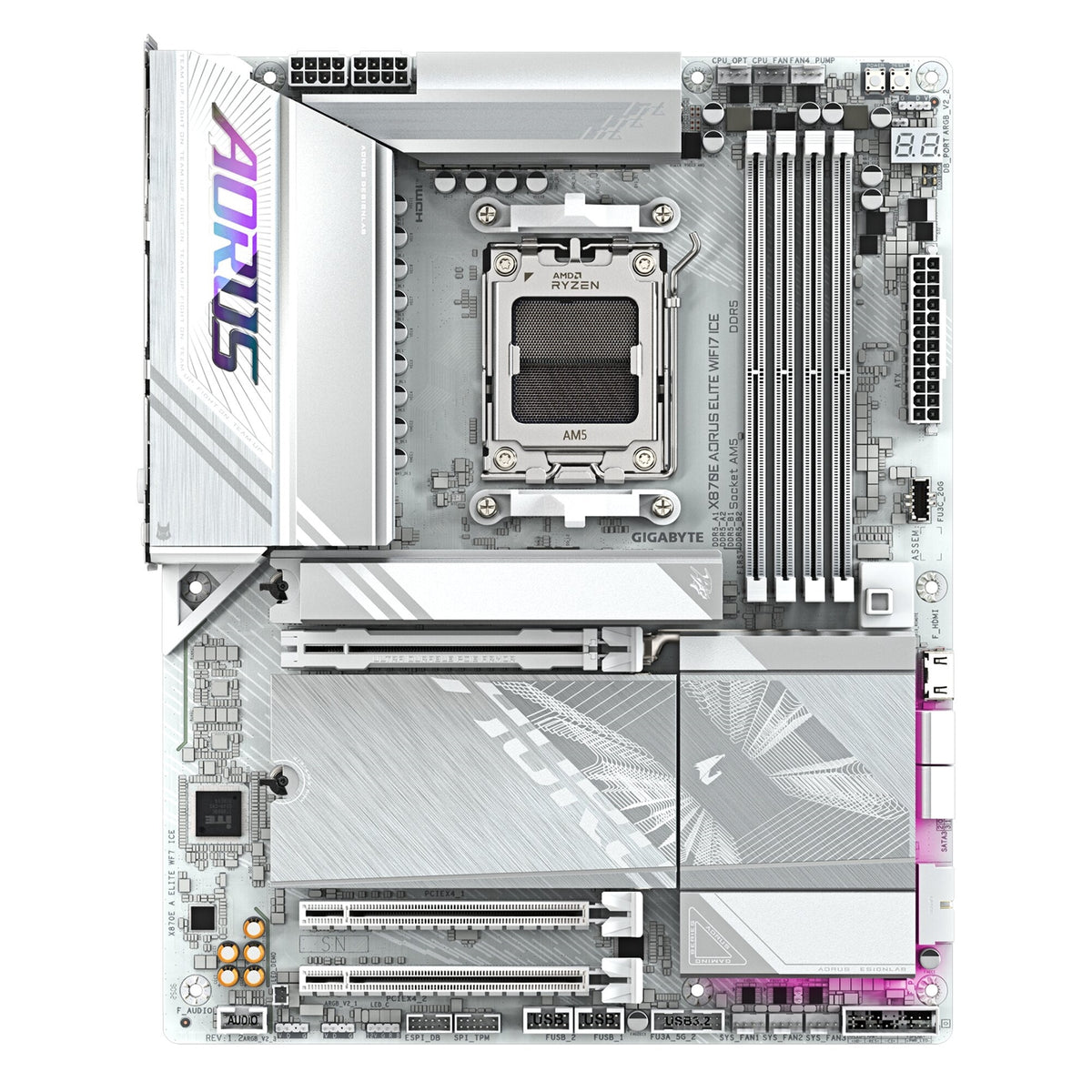 Gigabyte X870E AORUS ELITE WIFI7 ICE AMD AM5 Socket Motherboard