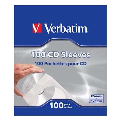Verbatim CD Paper Sleeves - 100 Pack