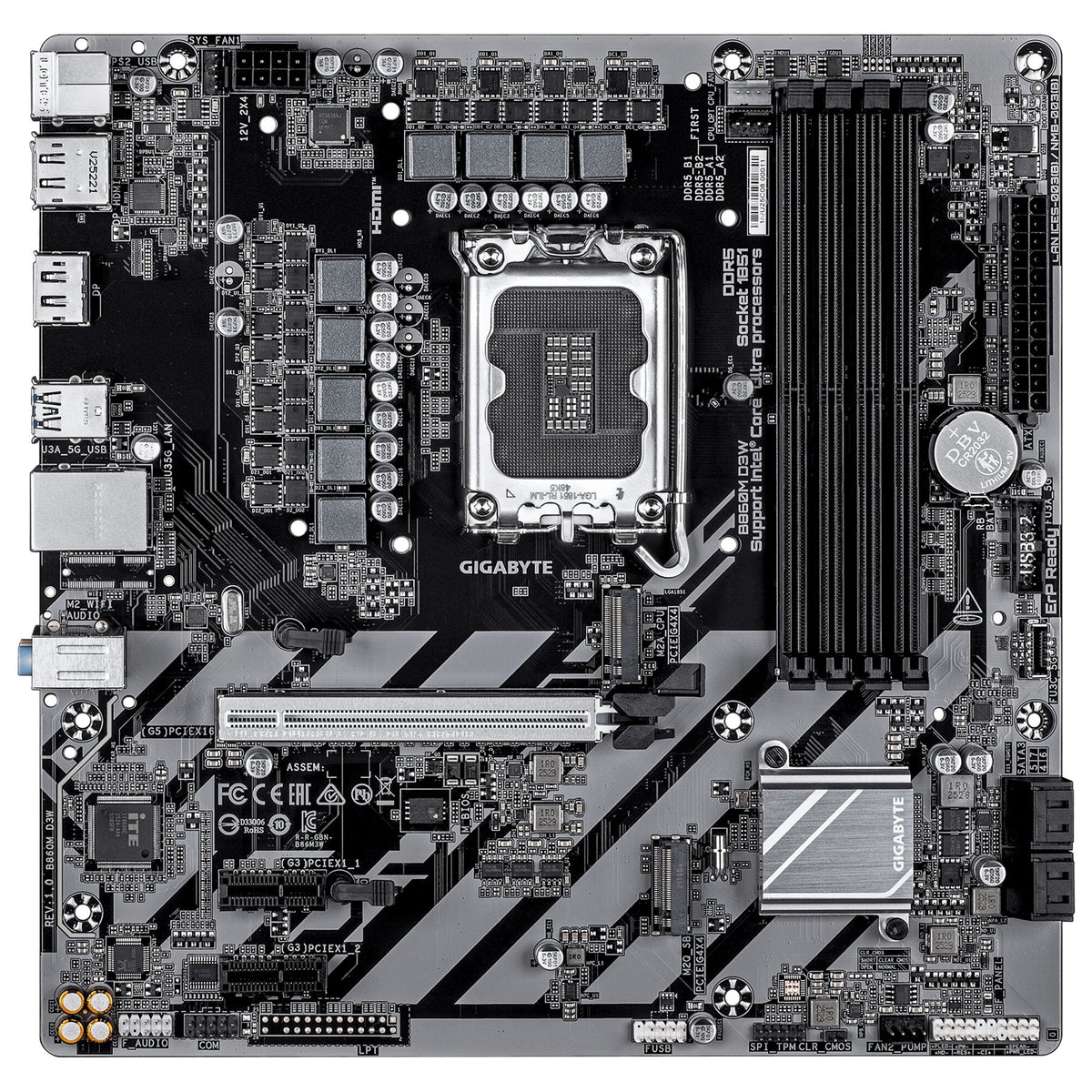 Gigabyte B860M D3W Intel 1851 Socket Motherboard
