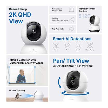 TP-Link Tapo C220 Pan or Tilt AI Home Security Wi-Fi Camera