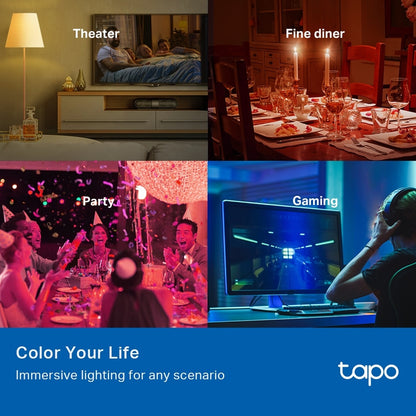 TP-Link Tapo L530E Smart Wi-Fi Light Bulb, Multicolor, E27