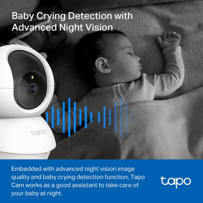TP-Link Tapo C210P2 Pan Tilt Home Security Wi-Fi Camera - 2 Pack