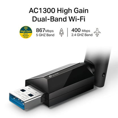 TP-Link Archer T3U Plus AC1300 High Gain Wi-Fi Dual Band USB Adapter