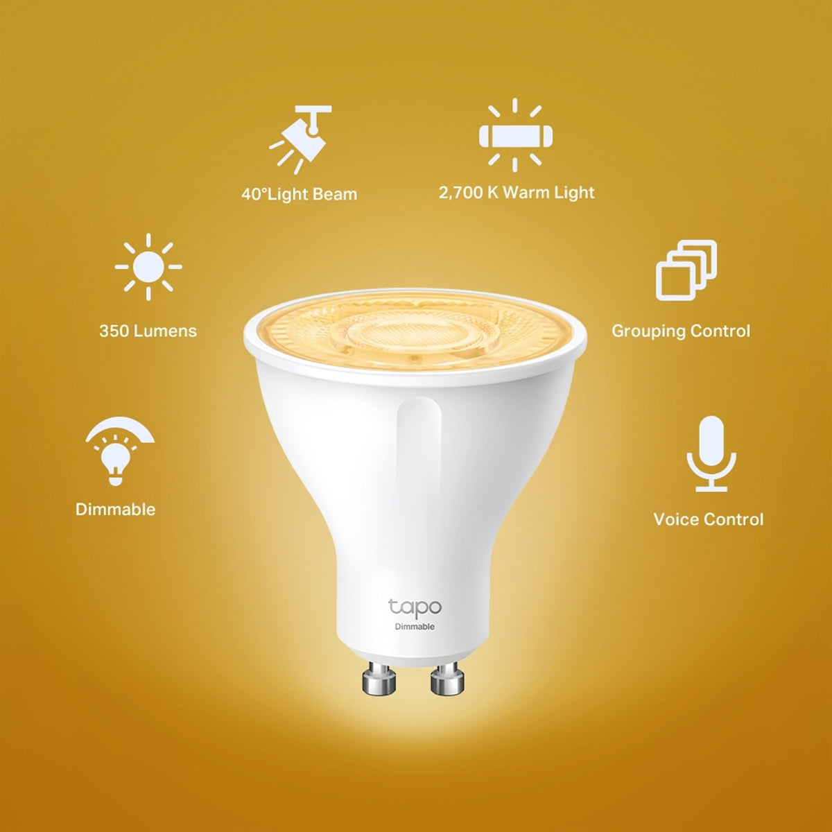 TP-Link Tapo L610 Dimmable Smart Wi-Fi Spotlight - 4 Pack