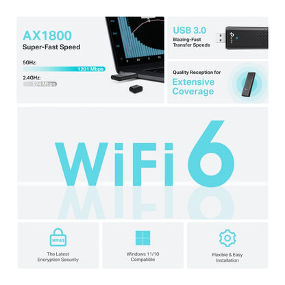 TP-Link Archer TX20U AX1800 High Gain Dual Band Wi-Fi 6 USB Adapter
