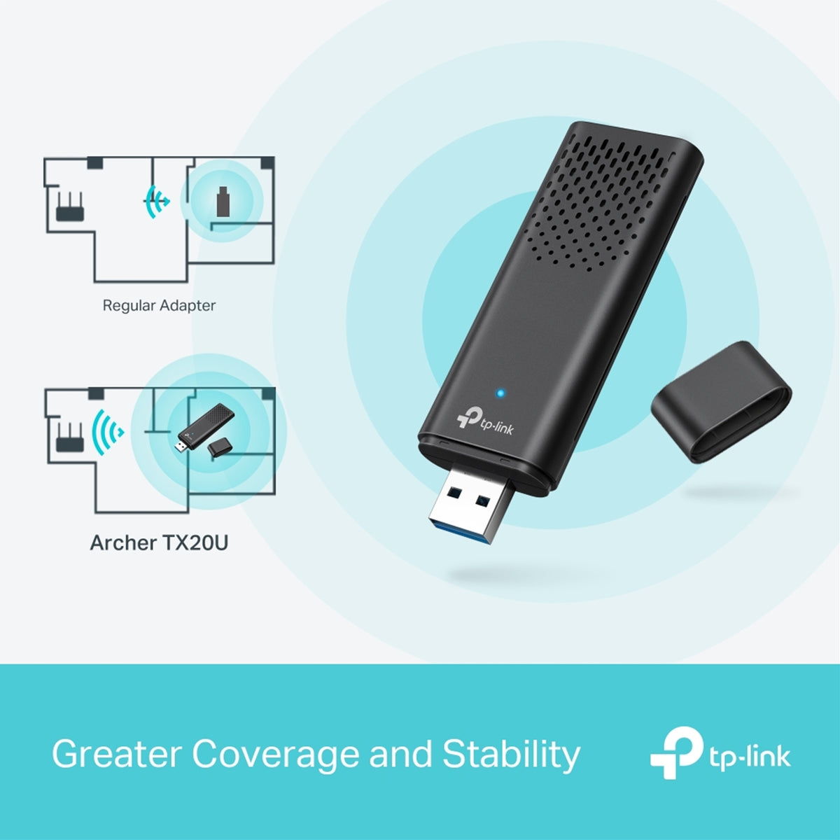TP-Link Archer TX20U AX1800 High Gain Dual Band Wi-Fi 6 USB Adapter