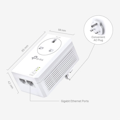 TP-Link TL-PA7027P KIT AV1000 2-Port Gigabit Pass-through Powerline Starter Kit