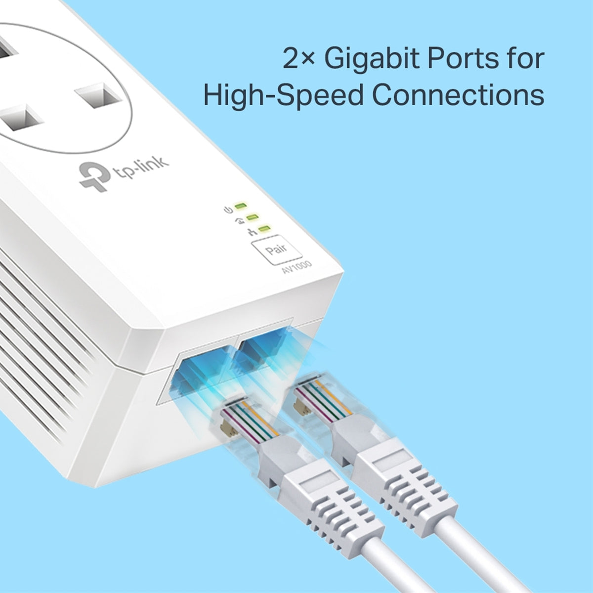 TP-Link TL-PA7027P KIT AV1000 2-Port Gigabit Pass-through Powerline Starter Kit