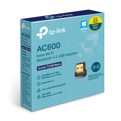 TP-Link Archer T2UB Nano AC600 Nano Dual Band Wi-Fi Bluetooth 4.2 USB Adapter