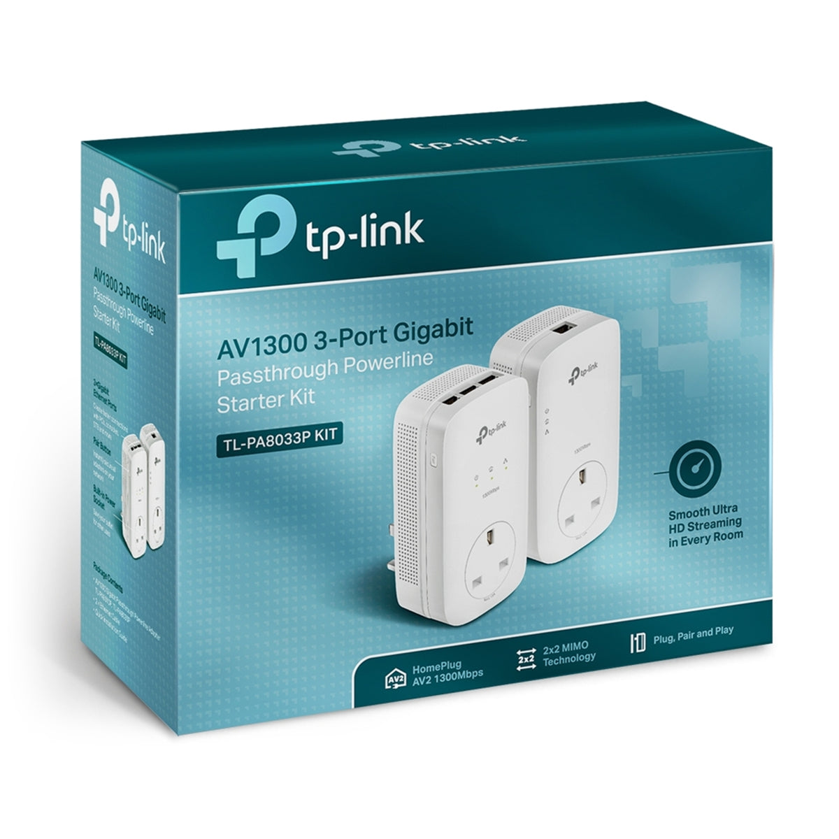 TP-Link TL-PA8033P KIT AV1300 Passthrough Powerline Kit