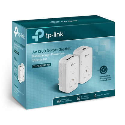 TP-Link TL-PA8033P KIT AV1300 Passthrough Powerline Kit