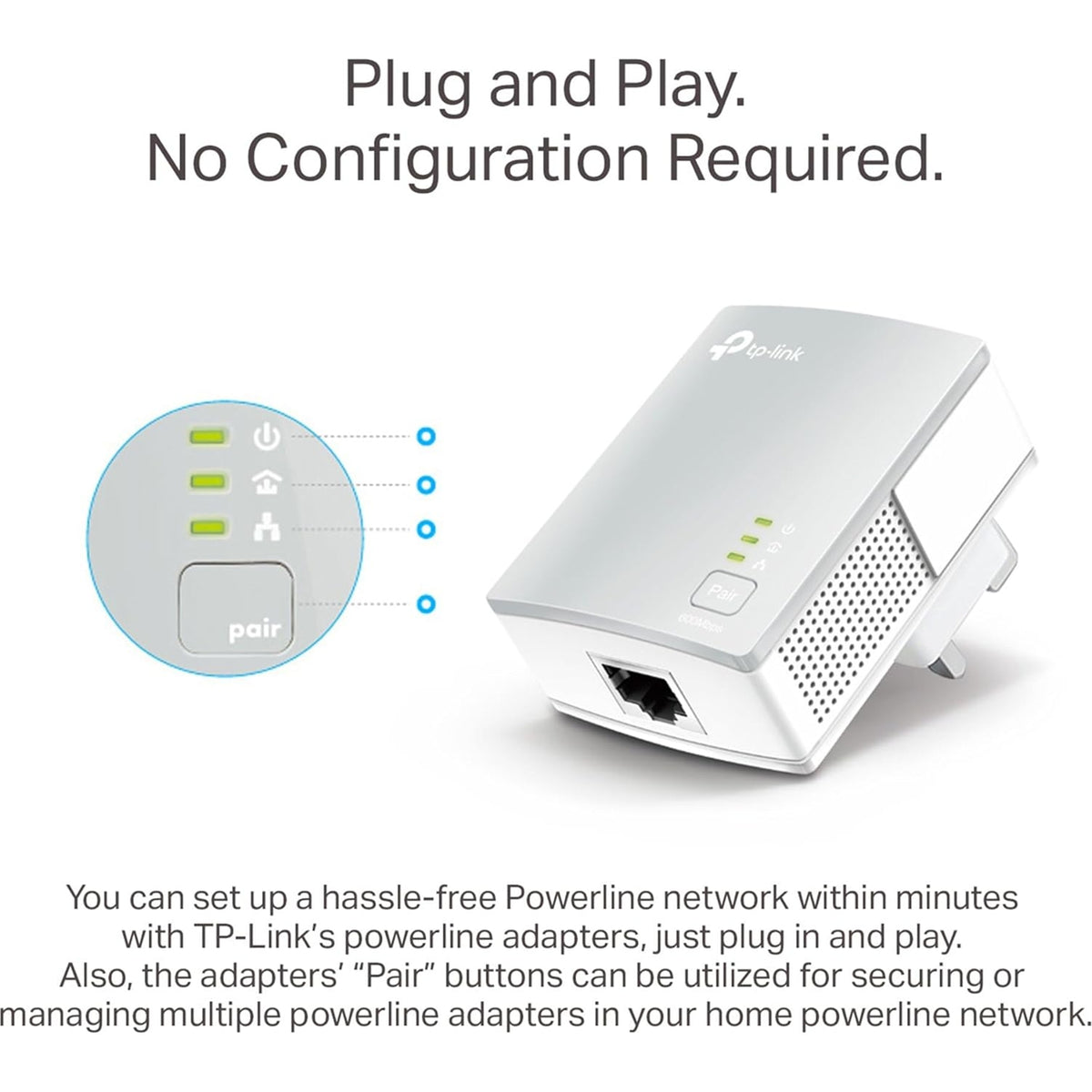 TP-Link TL-PA4010 KIT 600Mbps Nano Powerline Twin Pack