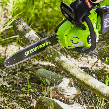 Greenworks 48V 36cm Cordless Brushless Chainsaw with 2 Batteries & Dual Charger