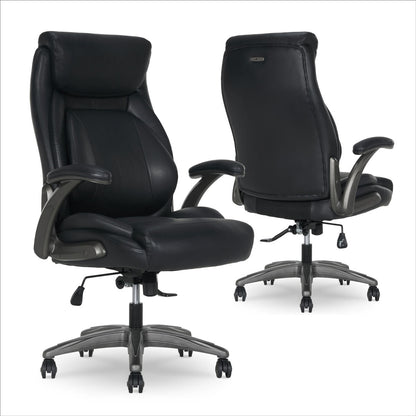 La-Z-Boy Air Lumbar Manager's Office Chair with Flip Up Arms, Black