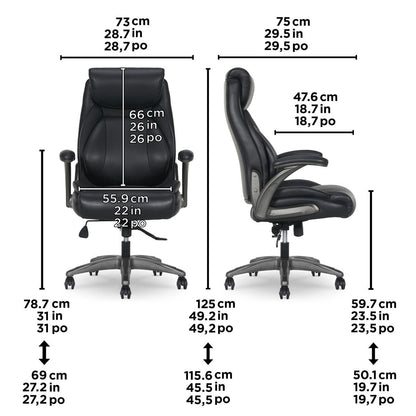 La-Z-Boy Air Lumbar Manager's Office Chair with Flip Up Arms, Black