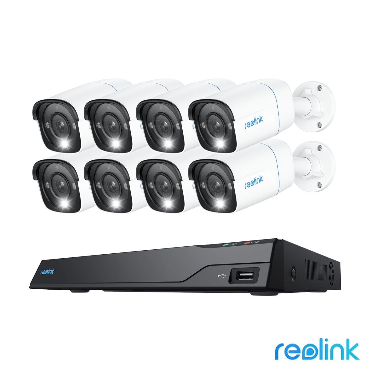 Reolink 8MP 4K UHD NVR PoE AI 16 x channel / 8 x Bullet camera Kit with 4TB HDD