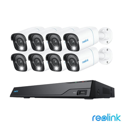 Reolink 8MP 4K UHD NVR PoE AI 16 x channel / 8 x Bullet camera Kit with 4TB HDD