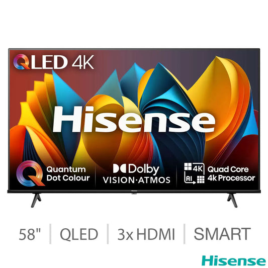 Hisense 58E7NQTUK 58 Inch QLED Freely Smart TV 5-Year Warranty