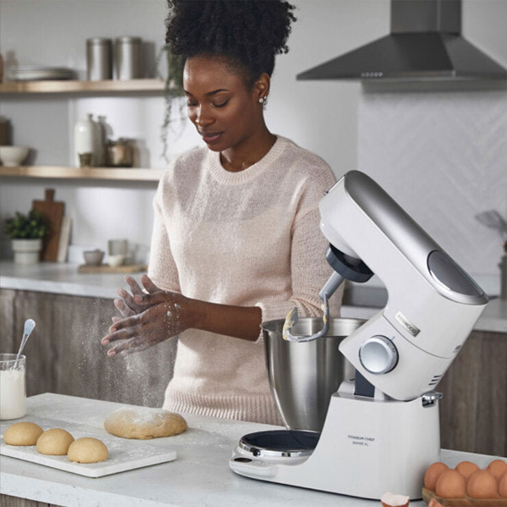 Kenwood Titanium Chef Baker Stand Mixer in White, KVC65.001WH
