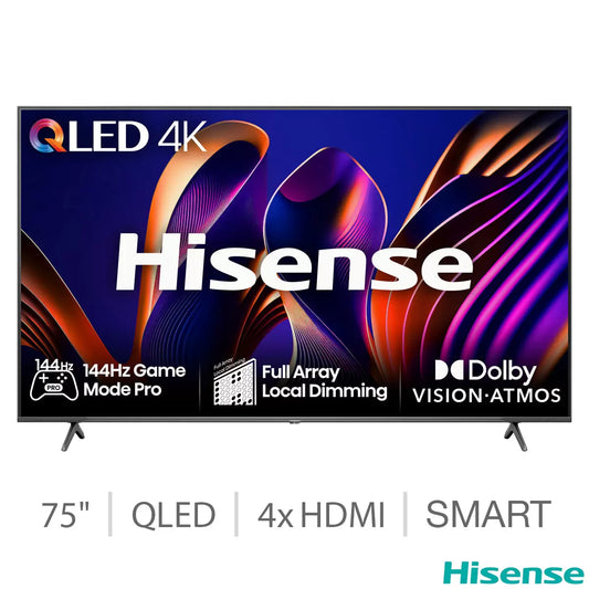 Hisense 75E77NQTUK PRO 75 Inch QLED 144Hz Freely TV 5-Year Warranty