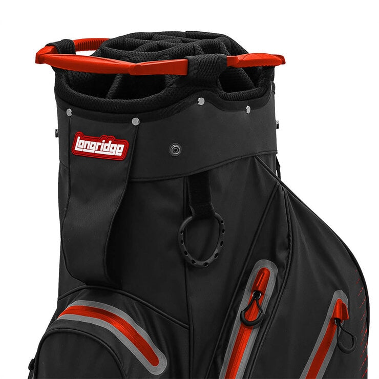 Longridge Elements Waterproof Golf Cart Bag in Black and Red