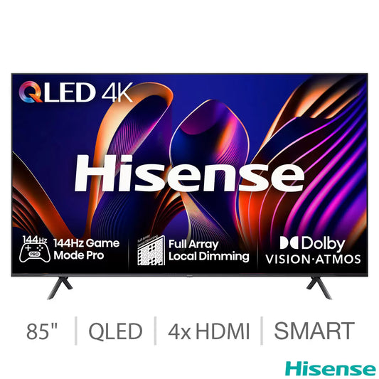 Hisense 85E77NQTUK PRO 85 Inch 4K QLED Freely Smart TV 5-Year Warranty