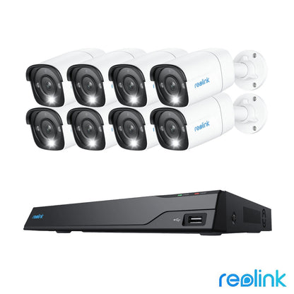 Reolink 12MP 4K+ UHD NVR PoE AI 16x channel / 8x Bullet Camera Kit with 4TB HDD