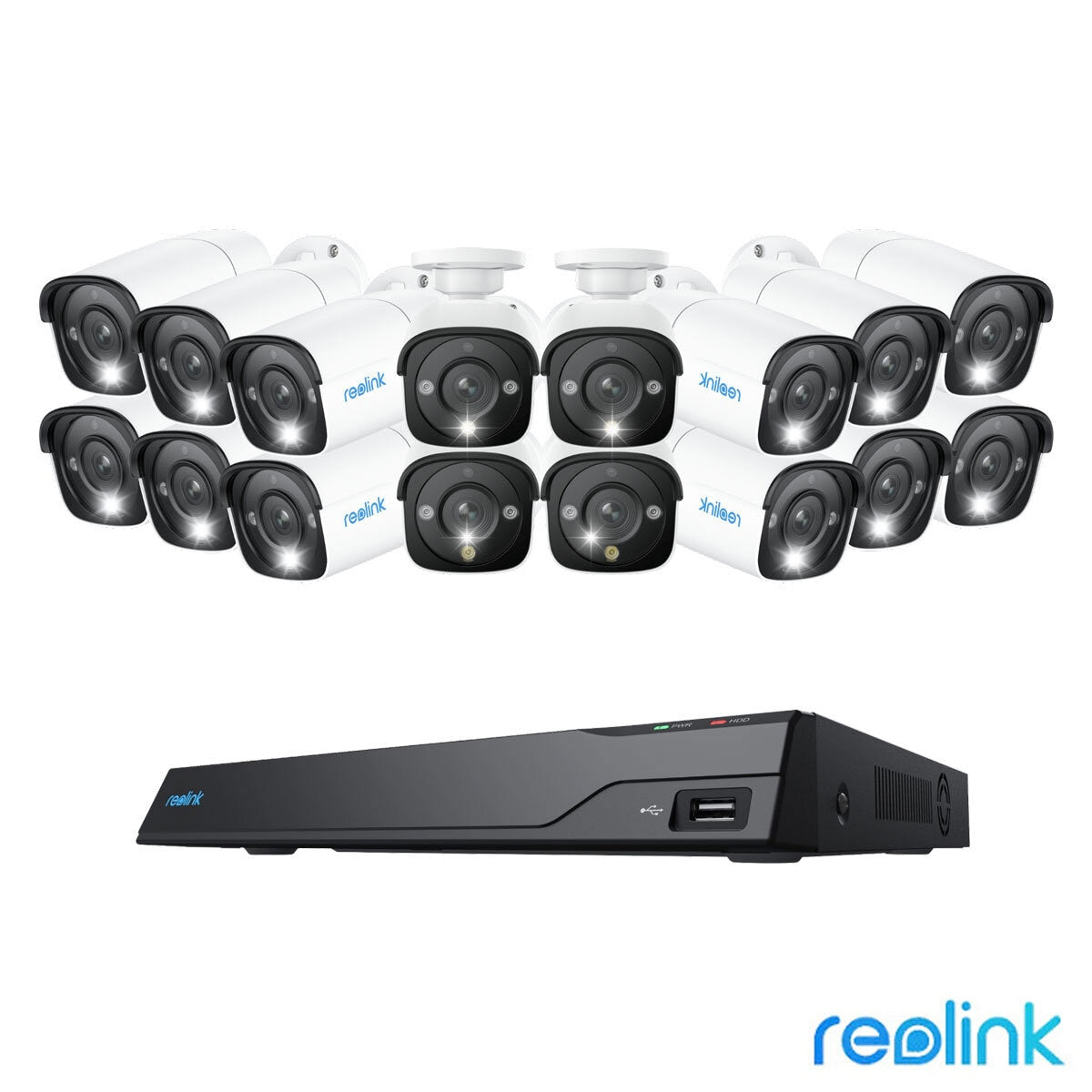 Reolink 12MP 4K+ UHD NVR PoE AI 16x channel /16x Bullet Camera Kit with 4TB HDD
