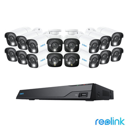 Reolink 12MP 4K+ UHD NVR PoE AI 16x channel /16x Bullet Camera Kit with 4TB HDD
