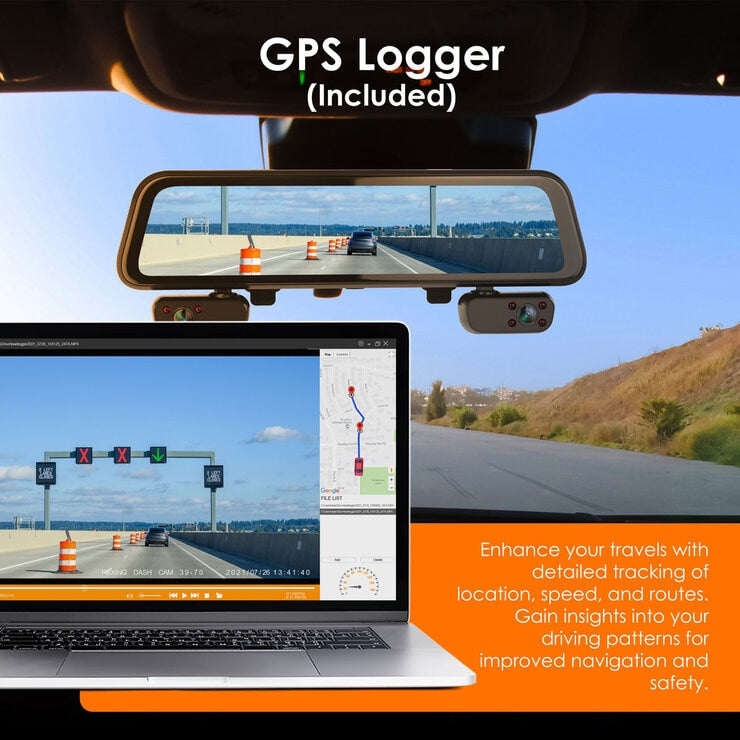 Rexing M4 4-Channel 12 Inch Touch Screen Mirror Dash Cam