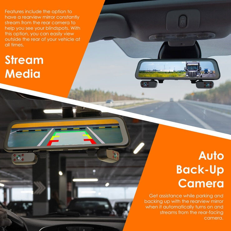 Rexing M4 4-Channel 12 Inch Touch Screen Mirror Dash Cam