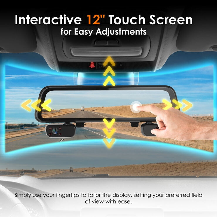 Rexing M4 4-Channel 12 Inch Touch Screen Mirror Dash Cam