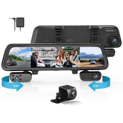 Rexing M4 4-Channel 12 Inch Touch Screen Mirror Dash Cam