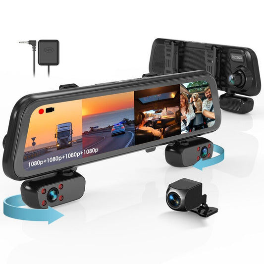 Rexing M4 4-Channel 12 Inch Touch Screen Mirror Dash Cam