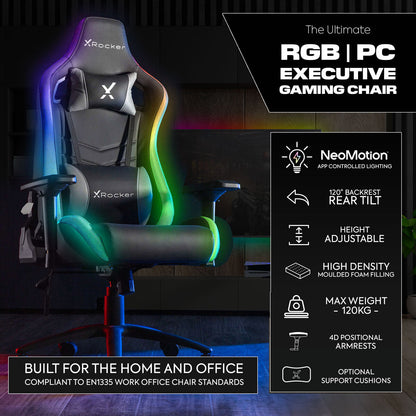 X Rocker Opal RGB Gaming Chair with LED Lights