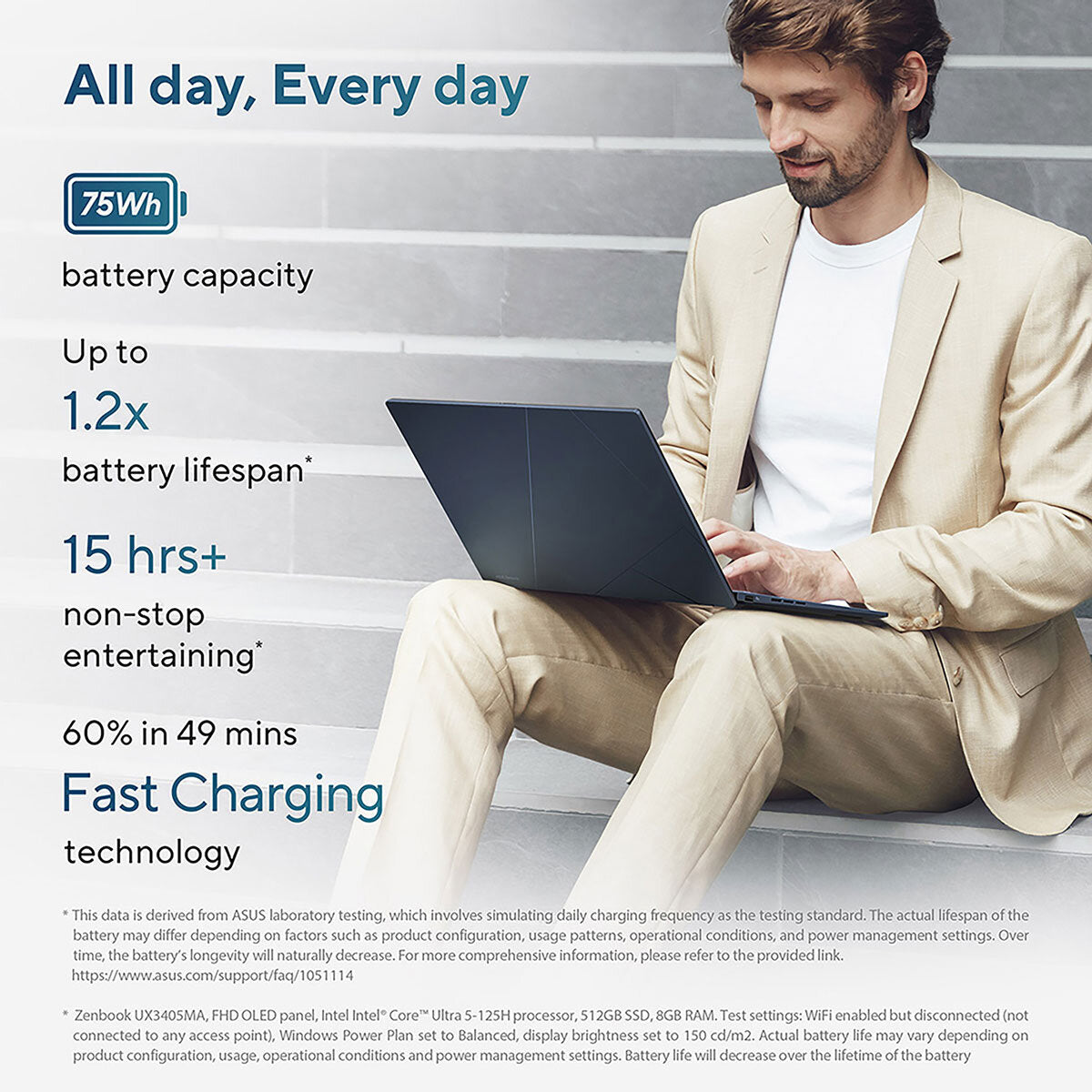 ASUS Zenbook Laptop, 14 Inch OLED, Ultra 9, 32GB RAM, 1TB SSD, UX3405CA-QL104W