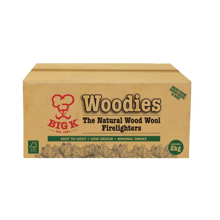 Big K 2kg Woodies Natural Wood Wool Firelighters