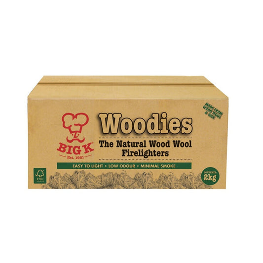Big K 2kg Woodies Natural Wood Wool Firelighters