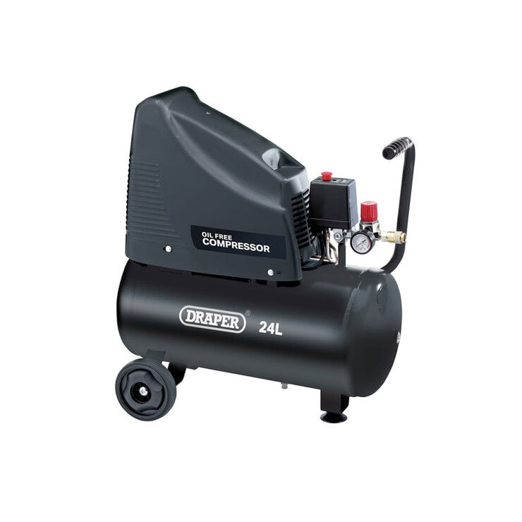 Draper 230v Oil-Free 24L Compressor (1.5HP/1.1KW) and Air Tool Kit