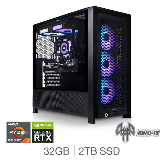 AWD-IT Frame 7 Ti AMD Ryzen 7 32GB RAM 2TB SSD NVIDIA GF RTX 5070 Ti Gaming PC