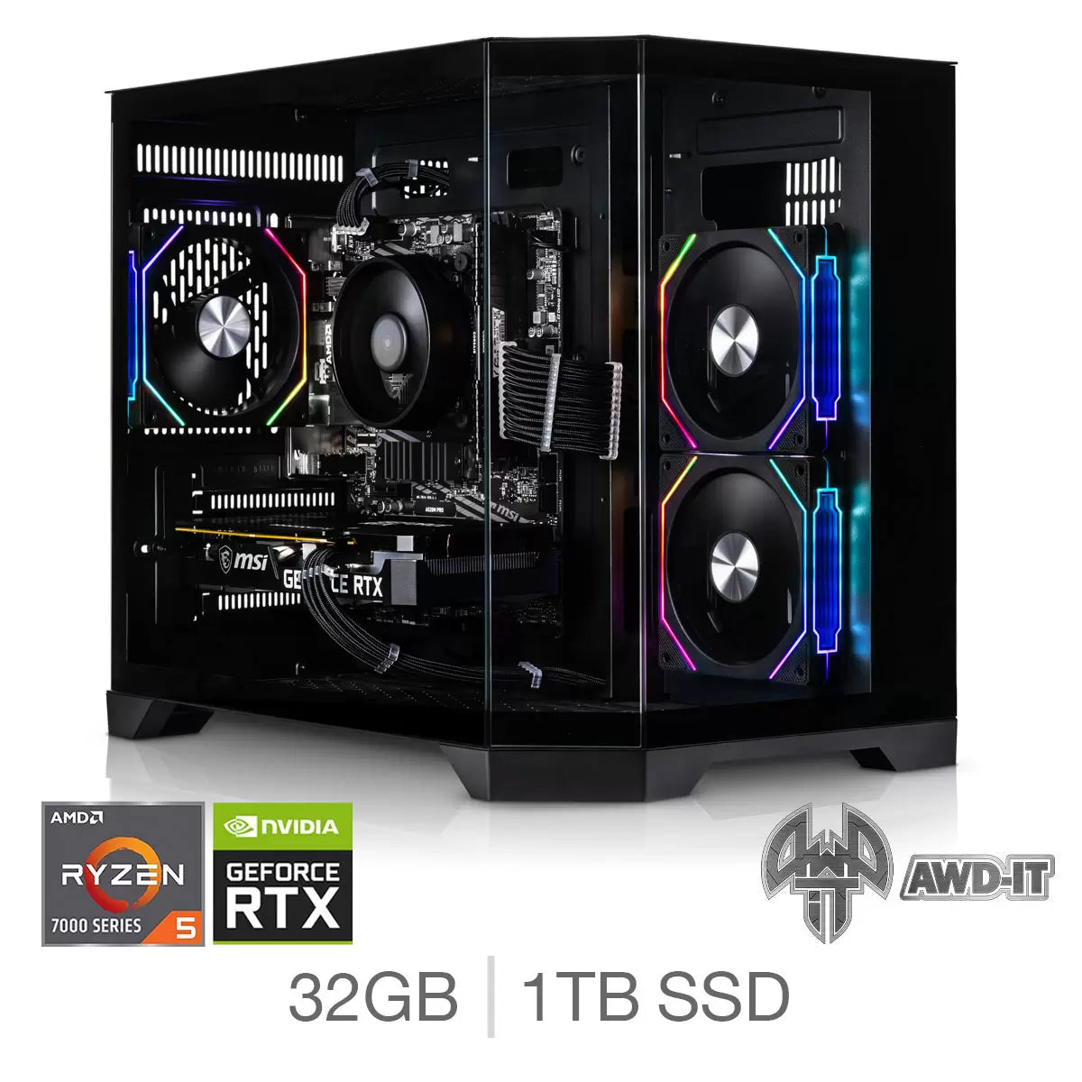 AWD-IT Mars 5 Ti AMD Ryzen 5 32GB RAM 1TB SSD NVIDIA GF RTX 5070 Ti Gaming PC