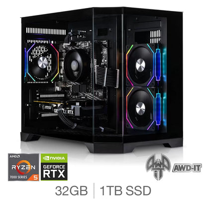 AWD-IT Mars 5 Ti AMD Ryzen 5 32GB RAM 1TB SSD NVIDIA GF RTX 5070 Ti Gaming PC
