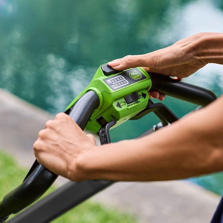 Greenworks 48V 46cm Self-Propelled Cordless Lawnmower with 2x Battery & Charger