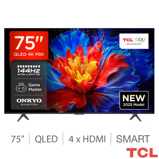 TCL 75P8K-UK 75 Inch QLED TV 5-Year Warranty